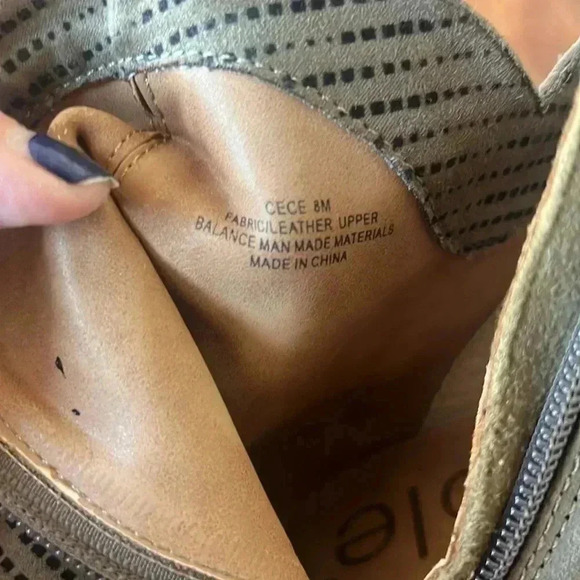 Nichole CeCe Women's Tan Leather 3" Block Heels 8 M Booties Zipper 7" Tall - Picture 8 of 9